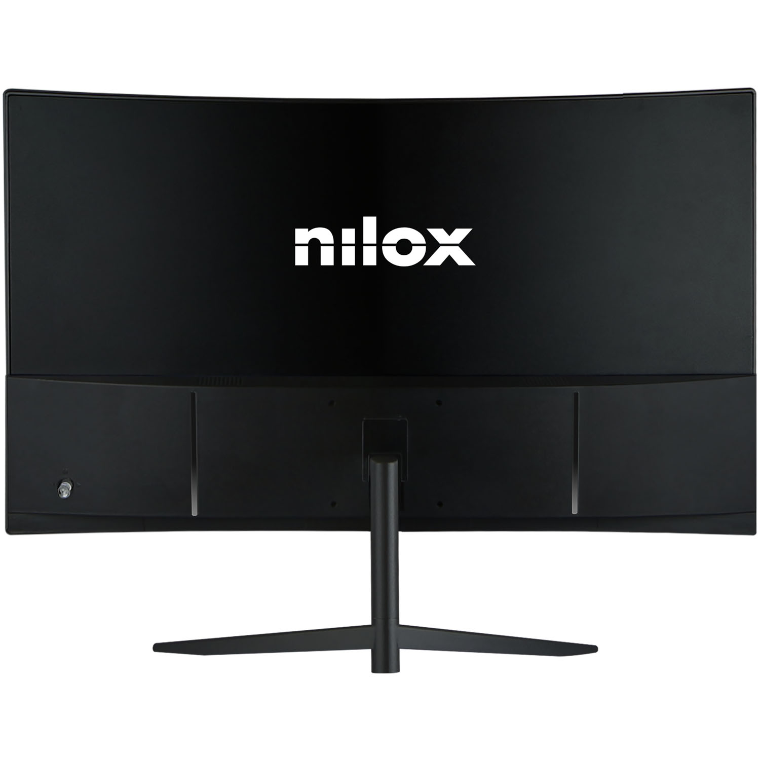 Nilox NXM24CRV2001 curved gamingskärm sedd rakt bakifrån med VESA-fäste