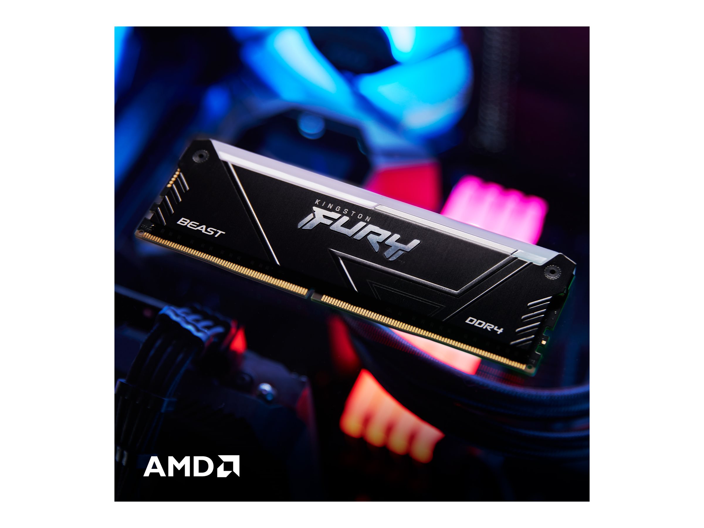 Kingston FURY Beast RGB DDR4 64GB minneskit i förpackning