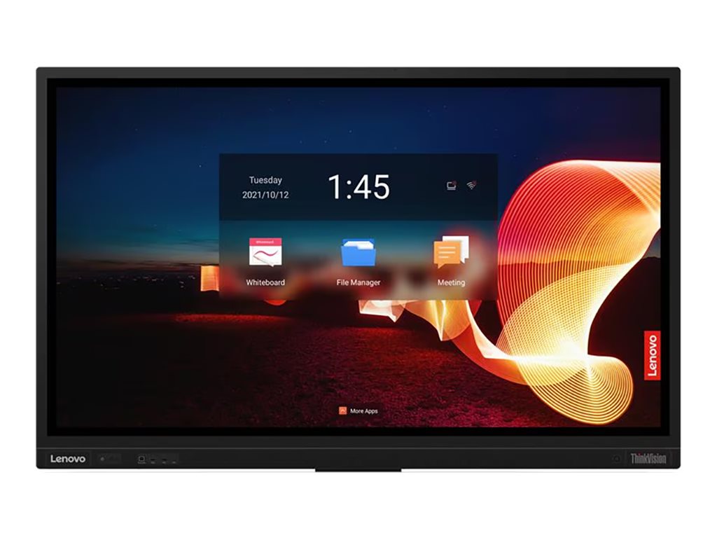 Lenovo ThinkVision T65, Android-startskärm med Whiteboard, File Manager och Meeting-appar