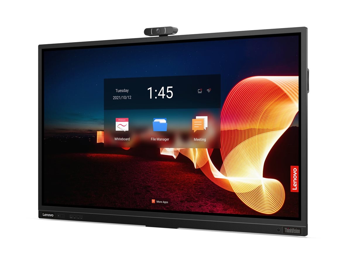 Lenovo ThinkVision T75 sedd i vinkel med kamera
