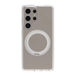 Skal transparent Samsung Galaxy S26 Ultra sett bakifrån med MagSafe-magnetring