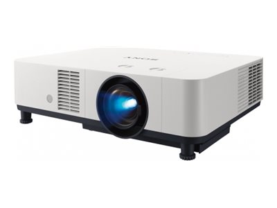 Sony VPL-PHZ51 projektor i vinkel med tänd blå lins