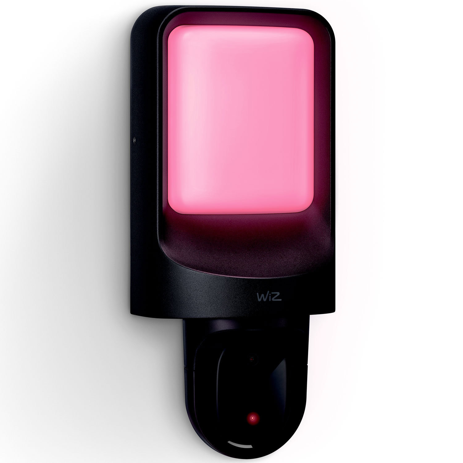WiZ vägglampa med kamera i rosa RGB-ljus