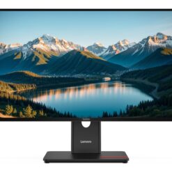 Lenovo ThinkVision T27Q-40 27 tums QHD-skärm i svart, sedd rakt framifrån