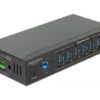 Delock industrihubb med 7 portar USB 3.0 Type-A, vinklad studiobild