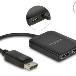Delock DisplayPort 1.4 MST-splitter med USB-strömanslutning och stöd för 4K vid 60 Hz