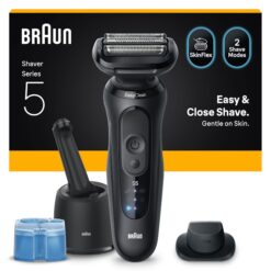 Braun Series 5 52-N7200cc rakapparat i svart med laddstation och tillbehör