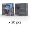 Förpackning för Audeeo Aurora trådlösa over-ear-hörlurar i svart metallic-design