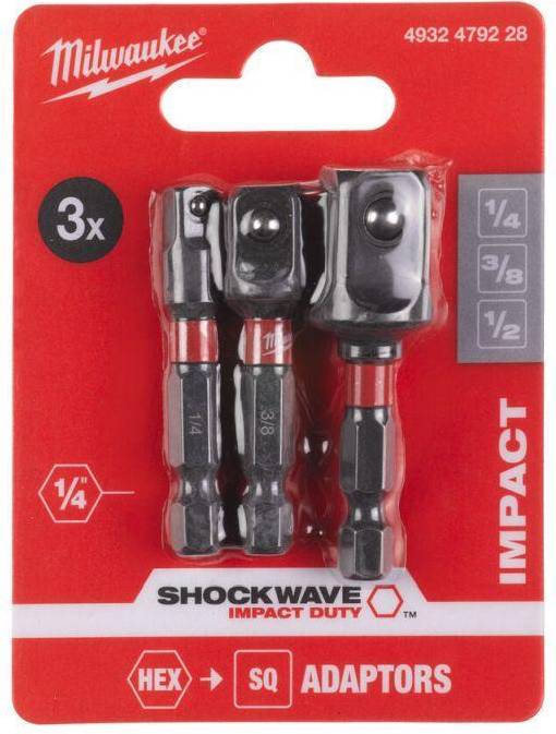 Milwaukee Shockwave 3 Delat Adaptersats – Hylsnyckeladapter