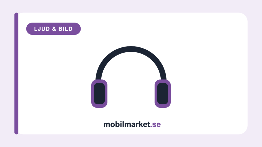 Illustration av brusreducerande over-ear-hörlurar mot lila bakgrund