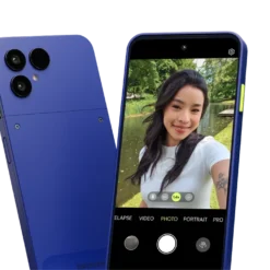 Fairphone 6+ Cobalt Blue – kamerafunktion, fram och bak