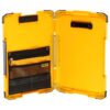 DeWALT DWST82732-1 TSTAK dokumentsamlare öppen, visar inbyggd förvaring för dokument och tillbehör
