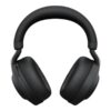 Jabra Evolve2 85 MS Stereo USB-C Bluetooth Headset – Svart, sedd rakt framifrån