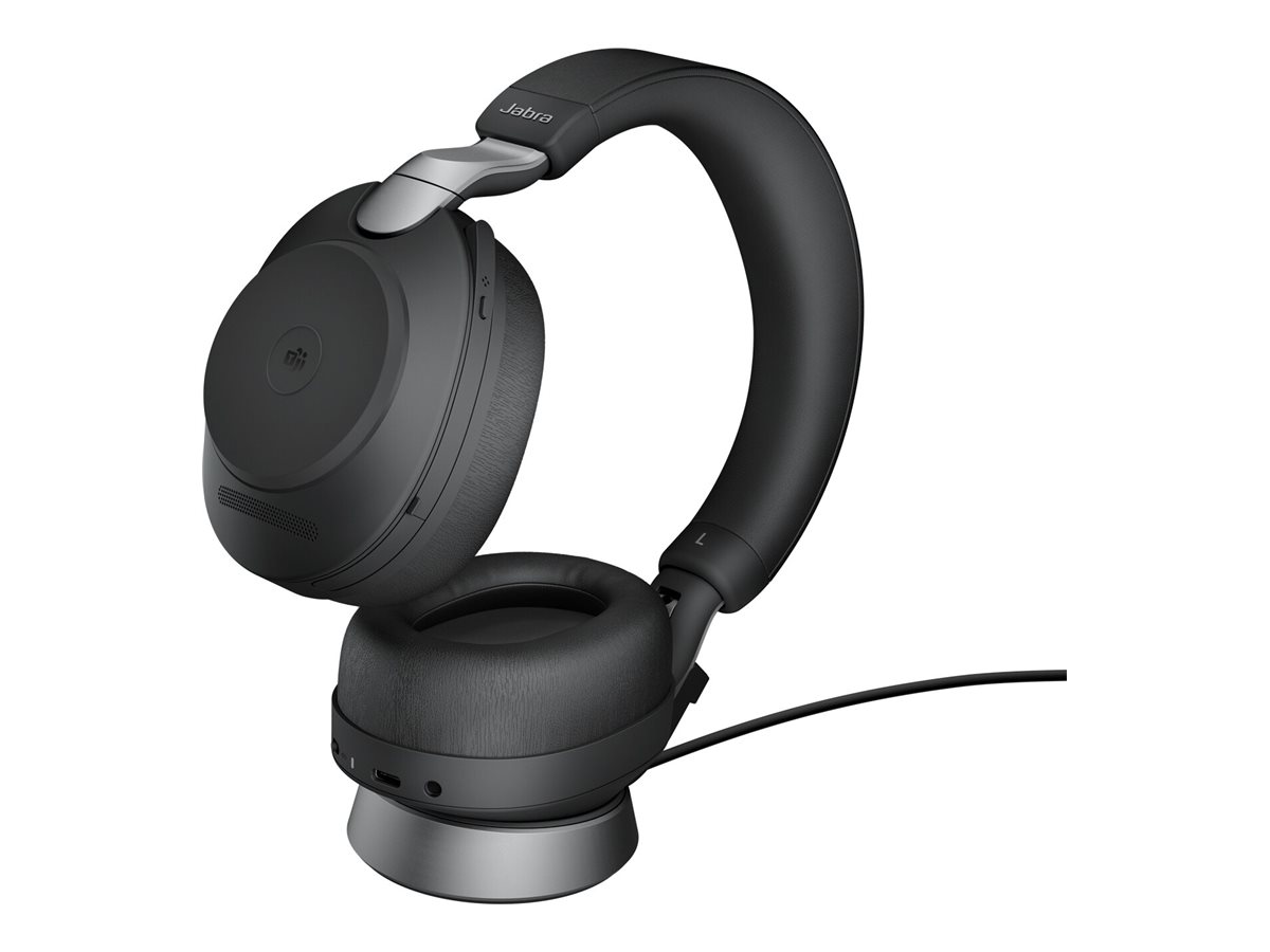 Jabra Evolve2 85 MS Stereo – närbild i profil med USB-C-anslutning