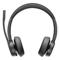 Poly Voyager 4320 headset framifrån med hörlurbygel i svart