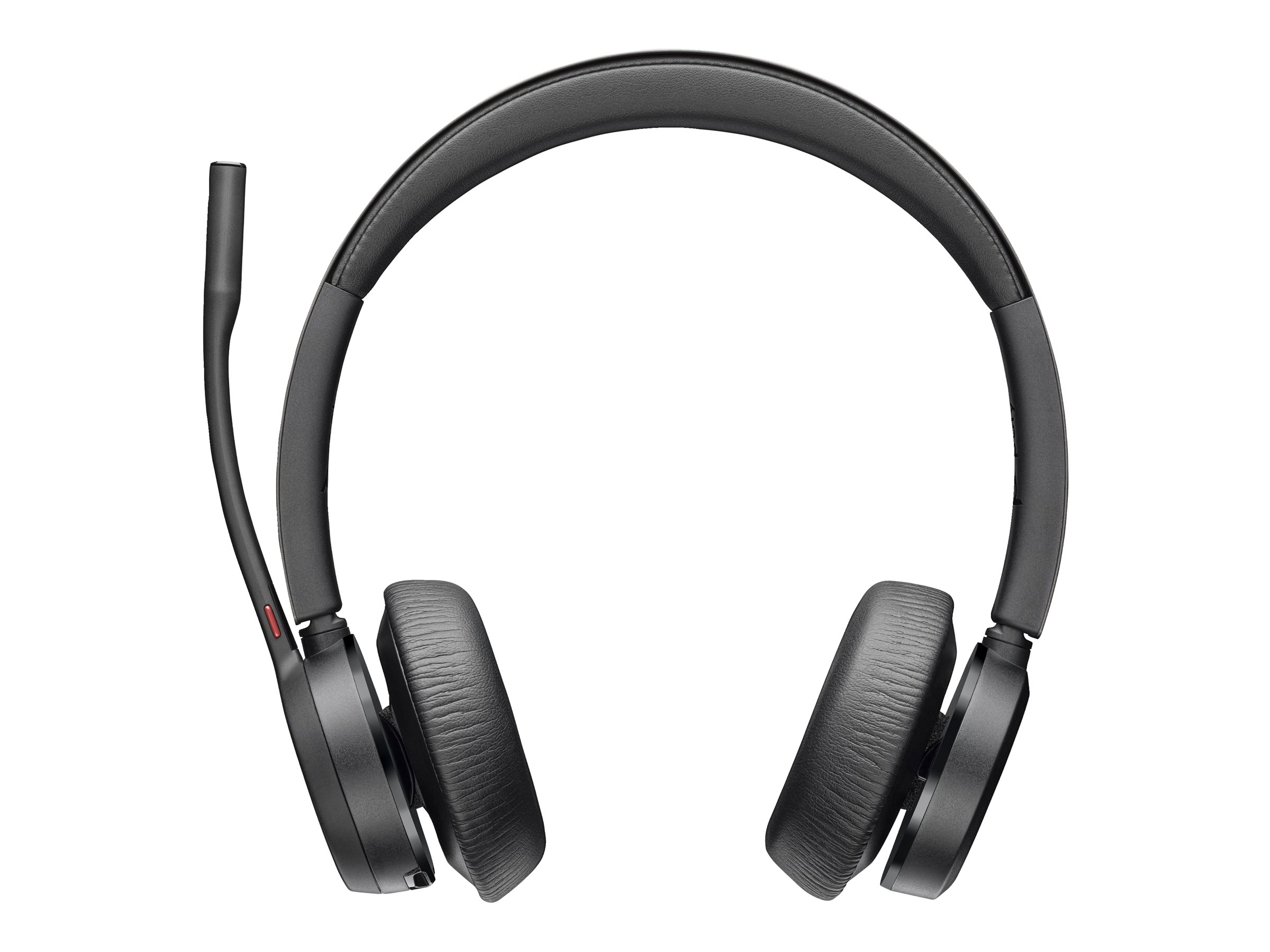 Poly Voyager 4320 headset framifrån med hörlurbygel i svart