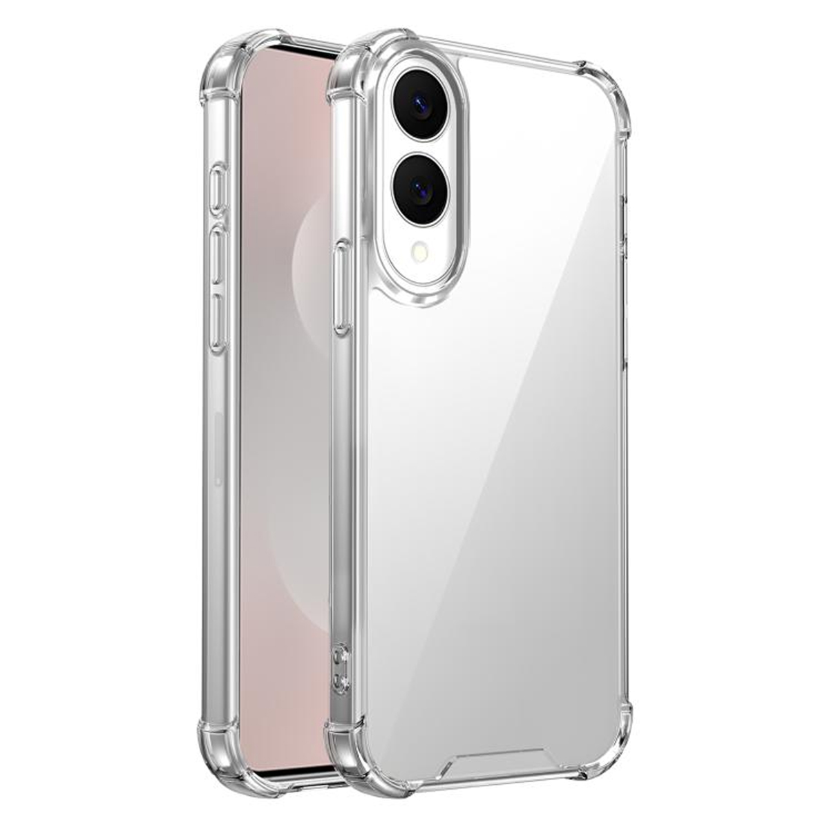 Samsung Galaxy S25 Edge stöttåligt mobilskal i transparent TPU med förstärkta hörn