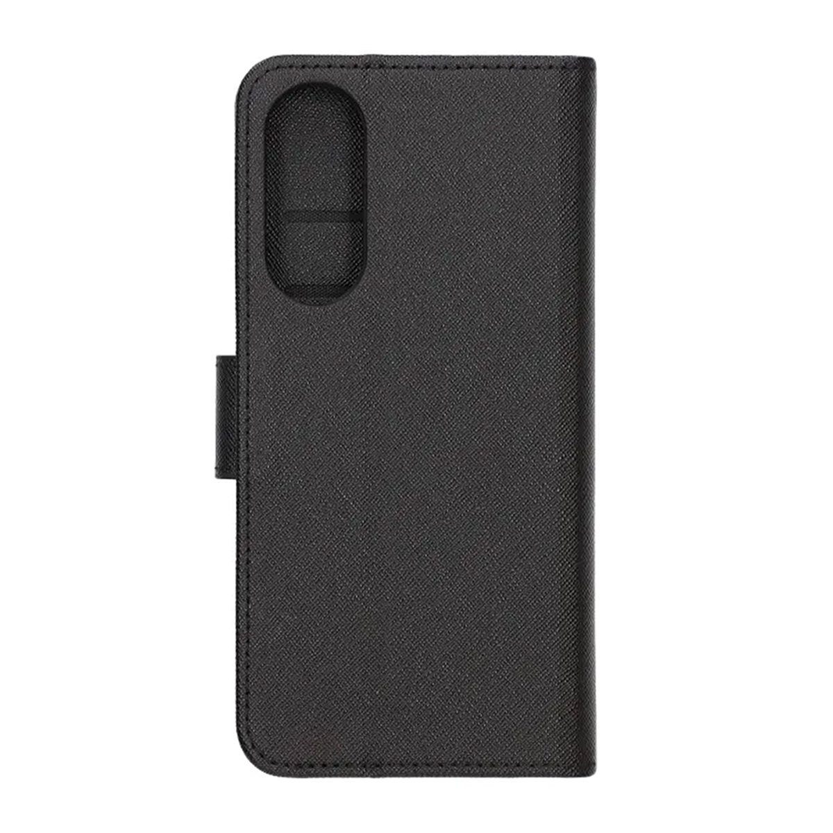 Samsung Galaxy S25 Edge plånboksfodral svart i stativläge