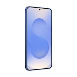 Samsung Galaxy S25 Marinblå skärm sedd i vinkel