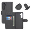 Samsung Galaxy S25 Plus plånboksfodral svart, baksida monterad