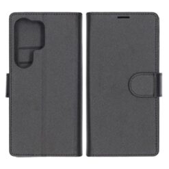 Samsung Galaxy S25 Ultra planboksfodral med stativ - svart