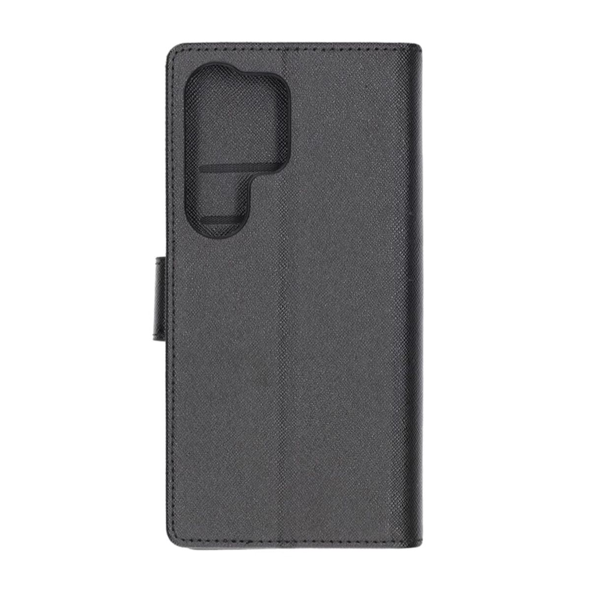 Samsung Galaxy S25 Ultra planboksfodral med stativ - svart
