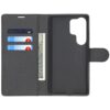 Samsung Galaxy S25 Ultra planboksfodral med stativ - svart
