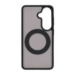 Samsung Galaxy S26 skal i svart matt, baksida utan uppfällt ringstativ