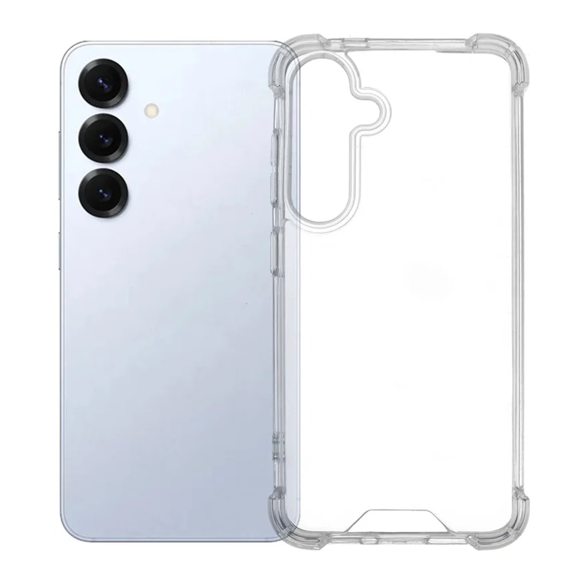 Samsung Galaxy S26 stöttåligt mobilskal transparent baksida