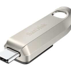 SanDisk Ultra Luxe USB-C-kontakt närbild i silver