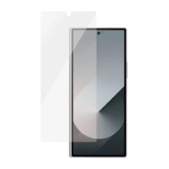 Skärmskydd med aluminiumram monterat på Samsung Galaxy Z Fold 7 skärm