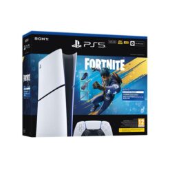 Sony PlayStation 5 Digital Edition i svart och vitt med Fortnite Flowering Chaos Bundle-innehåll