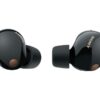 Sony WF-1000XM5 trådlösa in-ear hörlurar i svart, sedda framifrån