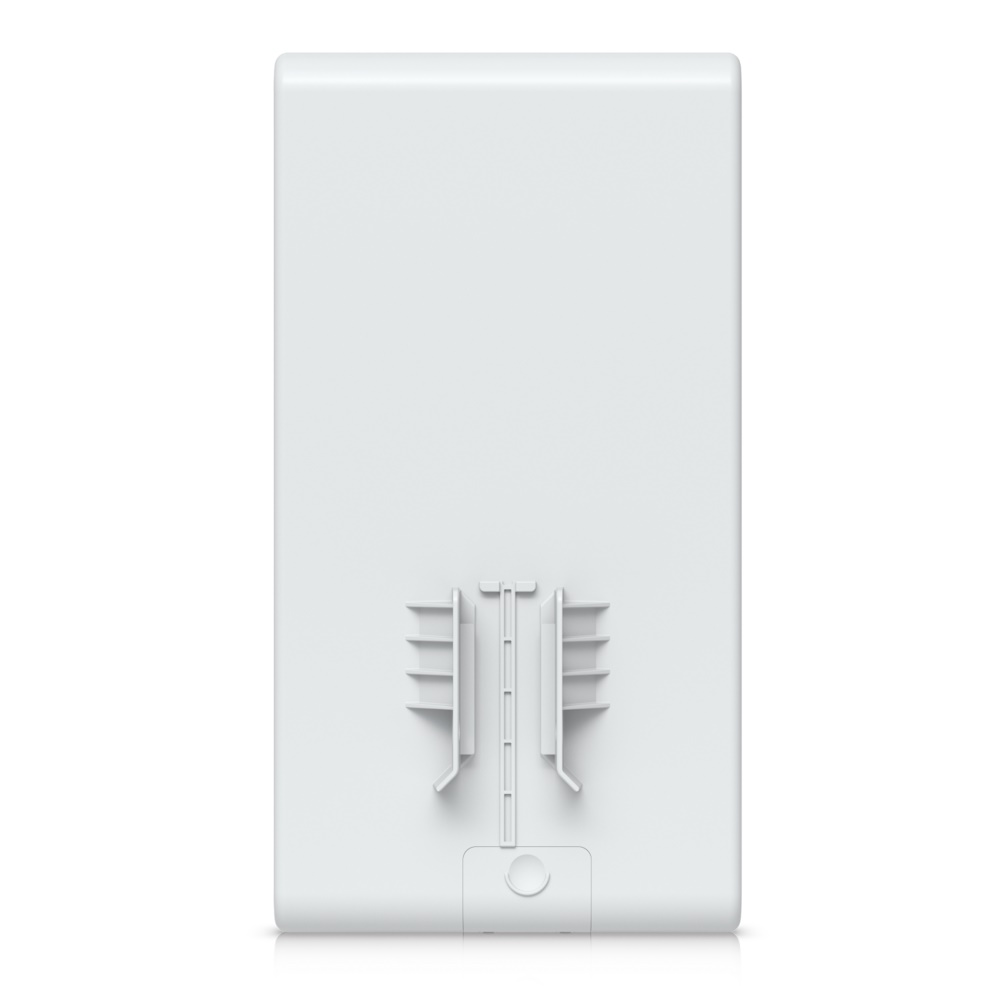 Ubiquiti UniFi U6 Mesh Pro vit accesspunkt sedd bakifrån med monteringsfäste