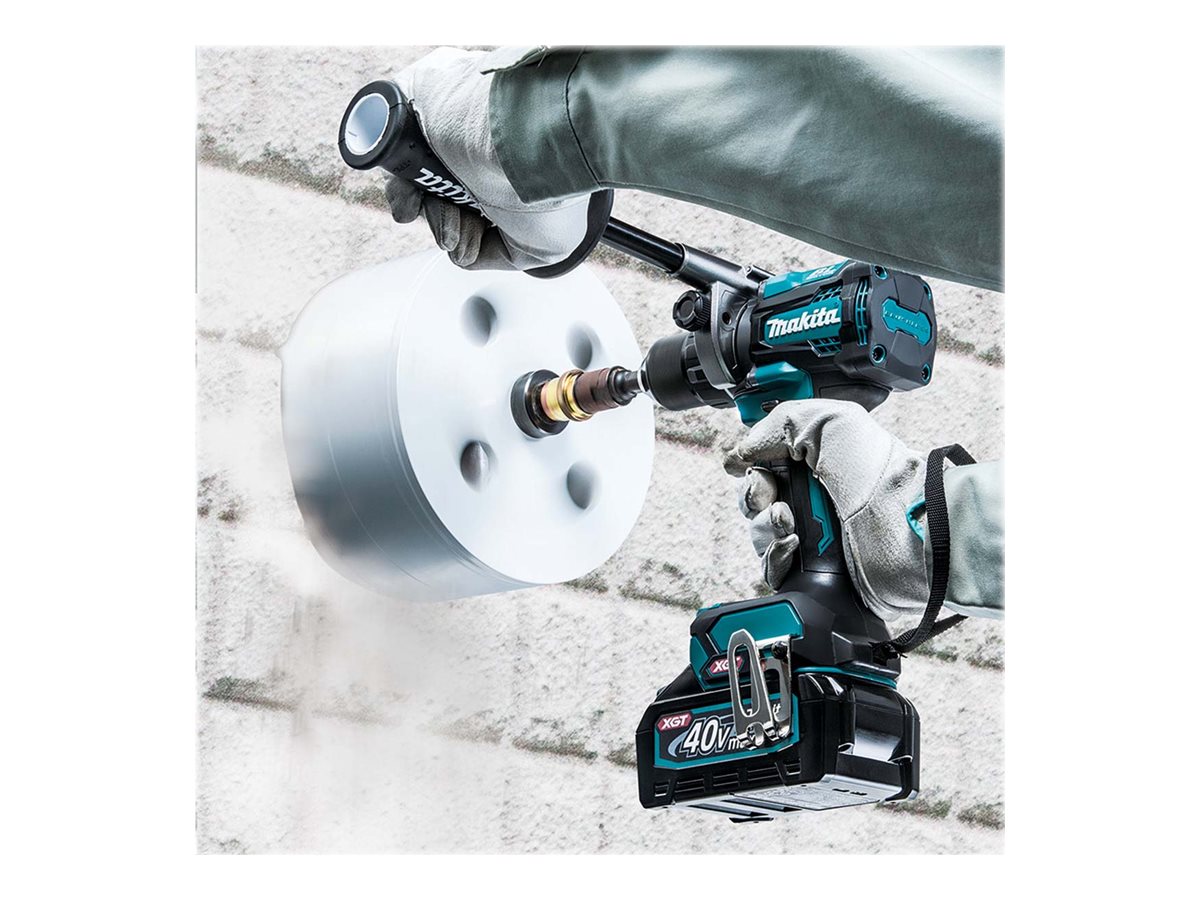 Makita DF001GZ borr-/skruvdragare i användning med vinkelslip - 40 V, 140 N·m