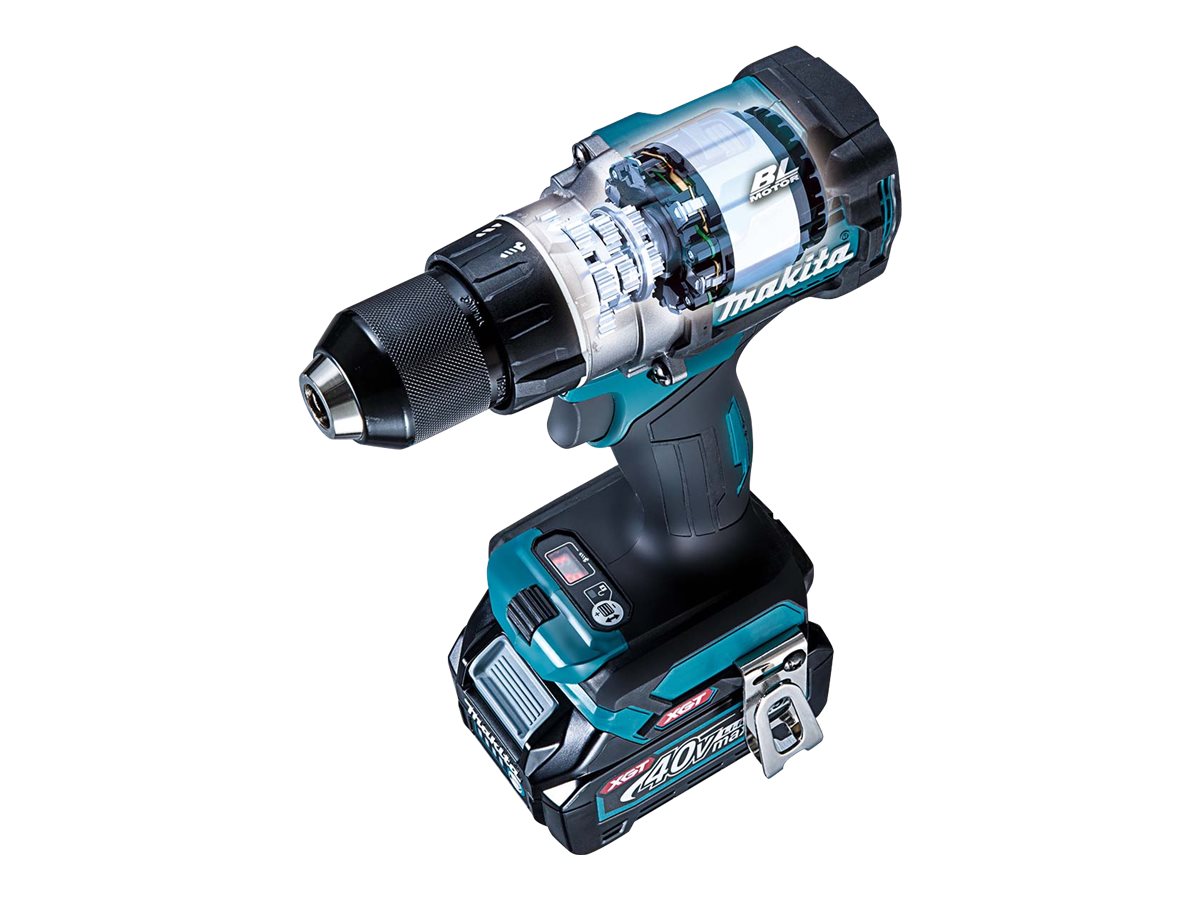 Makita DF001GZ borr-/skruvdragare snett framifrån - 40 V, 140 N·m