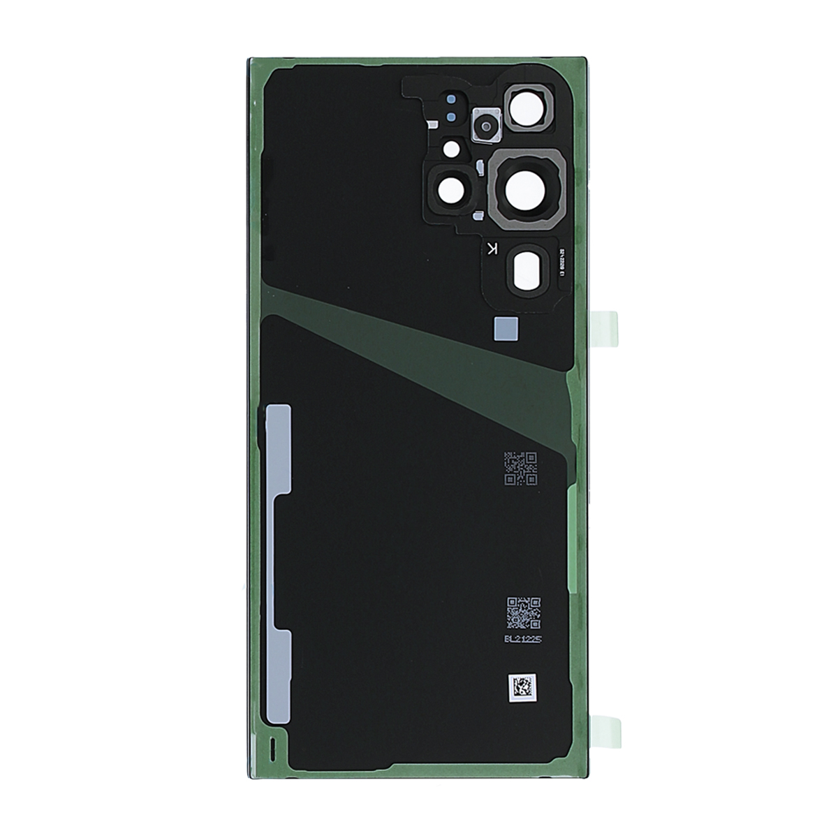 Samsung Galaxy S23 Ultra baksida Phantom Svart, insida med lim och kameraöppningar