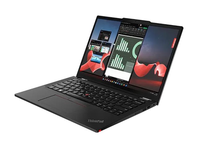 Lenovo ThinkPad X13 Yoga Gen 4, sedd snett framifrån med tangentbord