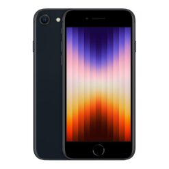 Apple iPhone SE (3:e generationen) 128 GB Midnatt Begagnad Grade C telefonen framifrån och bakifrån