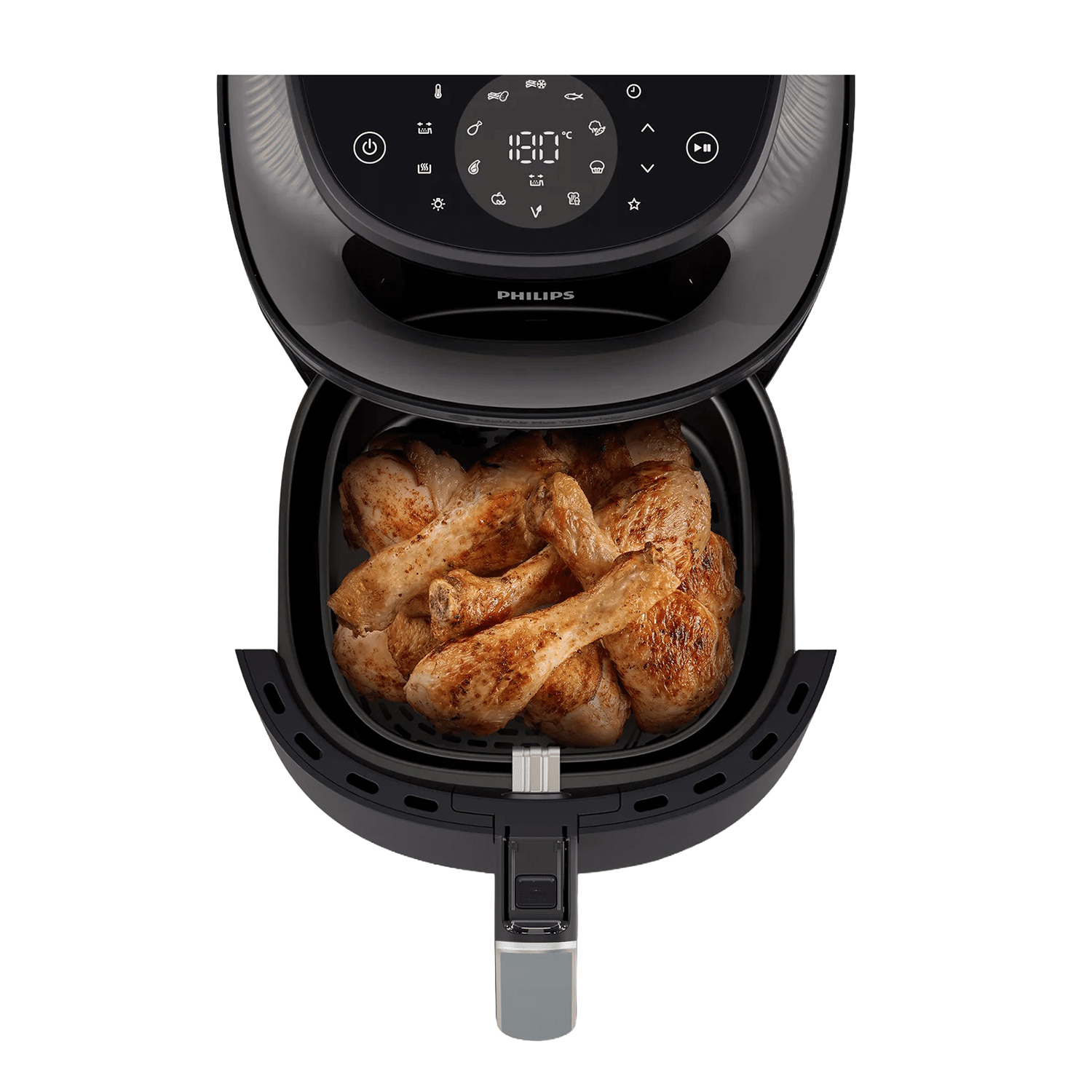 Philips Airfryer 3000 Series NA321/00 ovanifrån med fylld kokkorg