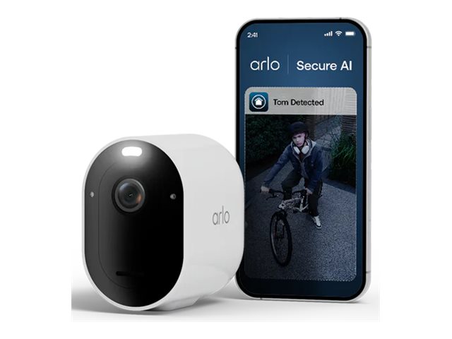 Arlo Pro 6 övervakningskamera i vitt med livebild i mobilappen