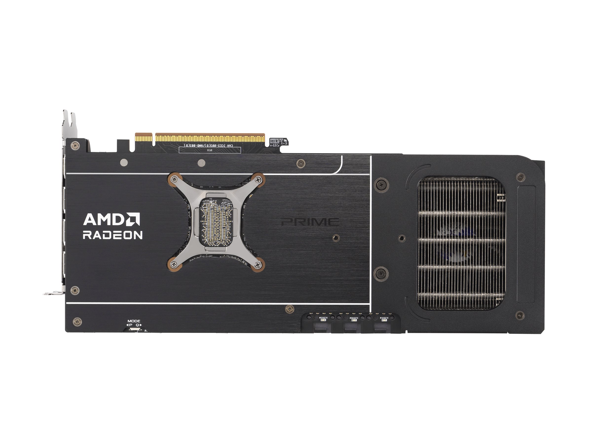 ASUS Prime Radeon RX 9070 XT OC Edition grafikkort sett bakifrån med backplate