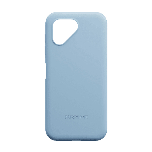Skyddsskal till Fairphone 5 i färgen himmelsblå, framifrån