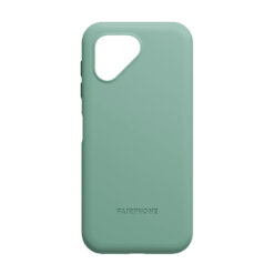 Skyddsskal till Fairphone 5 i färgen mossgrön, framifrån