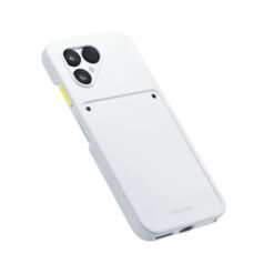 Skyddsskal till Fairphone 6 i färgen vit, framifrån