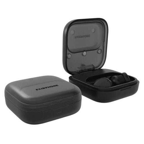 Fairbuds trådlösa in-ear-hörlurar i färgen svart, framifrån