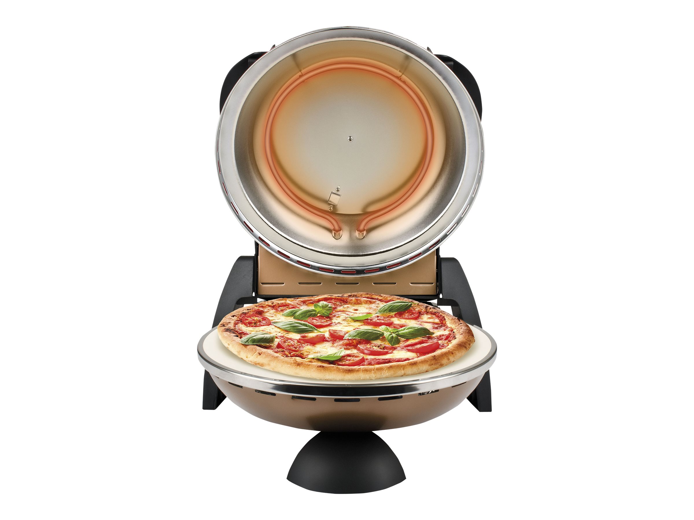 G3 Ferrari Pizza Express Delizia pizzaugn med öppet lock och en pizza inuti