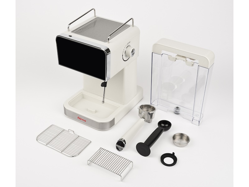 Girmi MC55 Caffè Sonata beige med vattentank, portafilter, filter och tamper uppradade