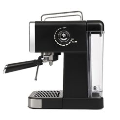 Girmi MC55 Caffè Sonata svart espressomaskin sedd från sidan med vattentank och portafilter