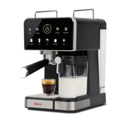 Girmi MC71 Caffè Duetto svart espressomaskin med färgdisplay, portafilter och mjölkskummare